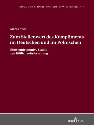 cover image of Zum Stellenwert des Kompliments im Deutschen und im Polnischen